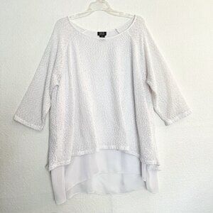 Shannon Ford New York Womens Layered Tunic, 3/4 Sleeves, Plus Size 2X